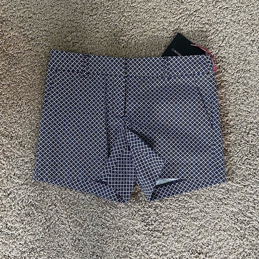 NWT Cynthia Rowley Blue Pattern Shorts